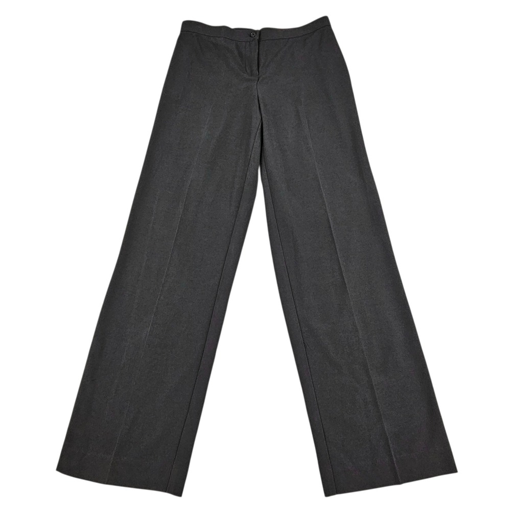 Focus 2000 Dress Pants Petite Sz 4P Black Straight Leg Mid Rise Career Trousers